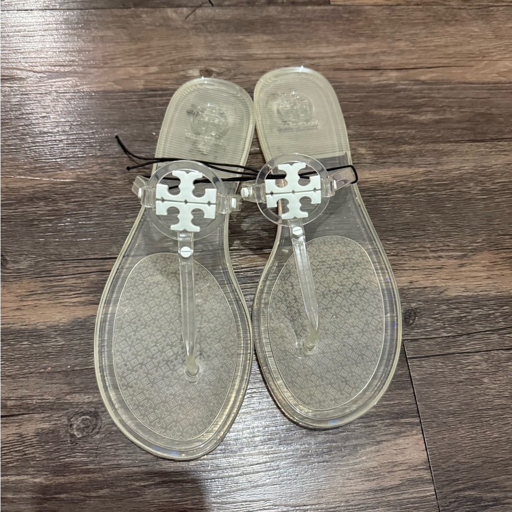 Tory Burch Womens Mini Miller Thong Clear T-Strap Sandals Size 9